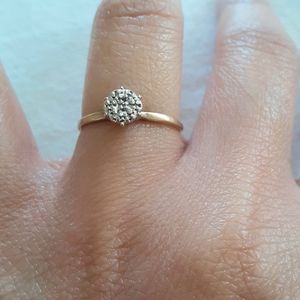 10K Gold ~1/2CTW Round Diamond Cluster Ring Size 6